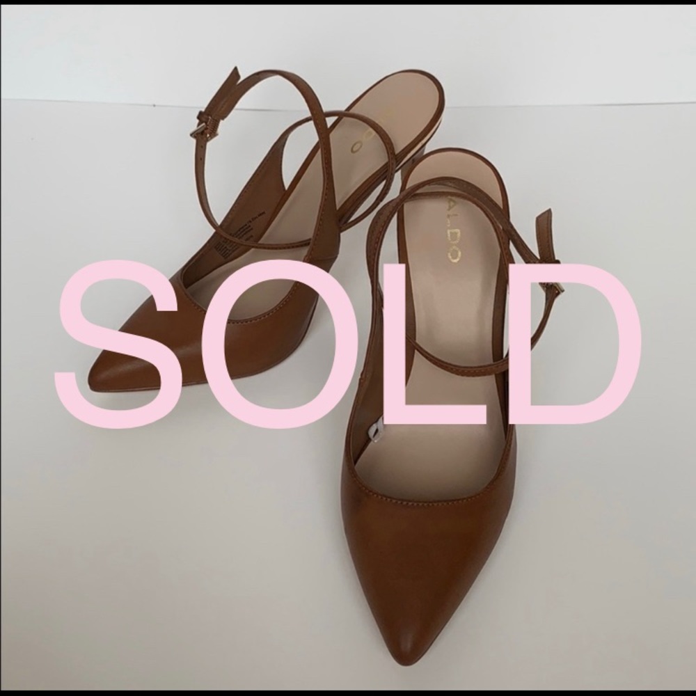 Aldo SlingBack Cognac Heels Size 9 Pump